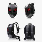 Rucsac Model IRON MAN pentru motociclete cu LED-uri, spatiu depozitare casca, protectie hardshell, ergonomic, port USB, laptop, impermeabil, Negru - imagine 3