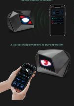 Borseta de umar moto rigida cu ecran Led si Bluetooth, Model DEVIL'S EYE - imagine 2