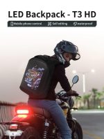 Rucsac Model T3 pentru motociclete cu LED-uri, spatiu depozitare casca, protectie hardshell, ergonomic, port USB, laptop, impermeabil, Negru - imagine 5