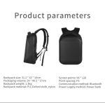 Rucsac Model T3 pentru motociclete cu LED-uri, spatiu depozitare casca, protectie hardshell, ergonomic, port USB, laptop, impermeabil, Negru - imagine 2